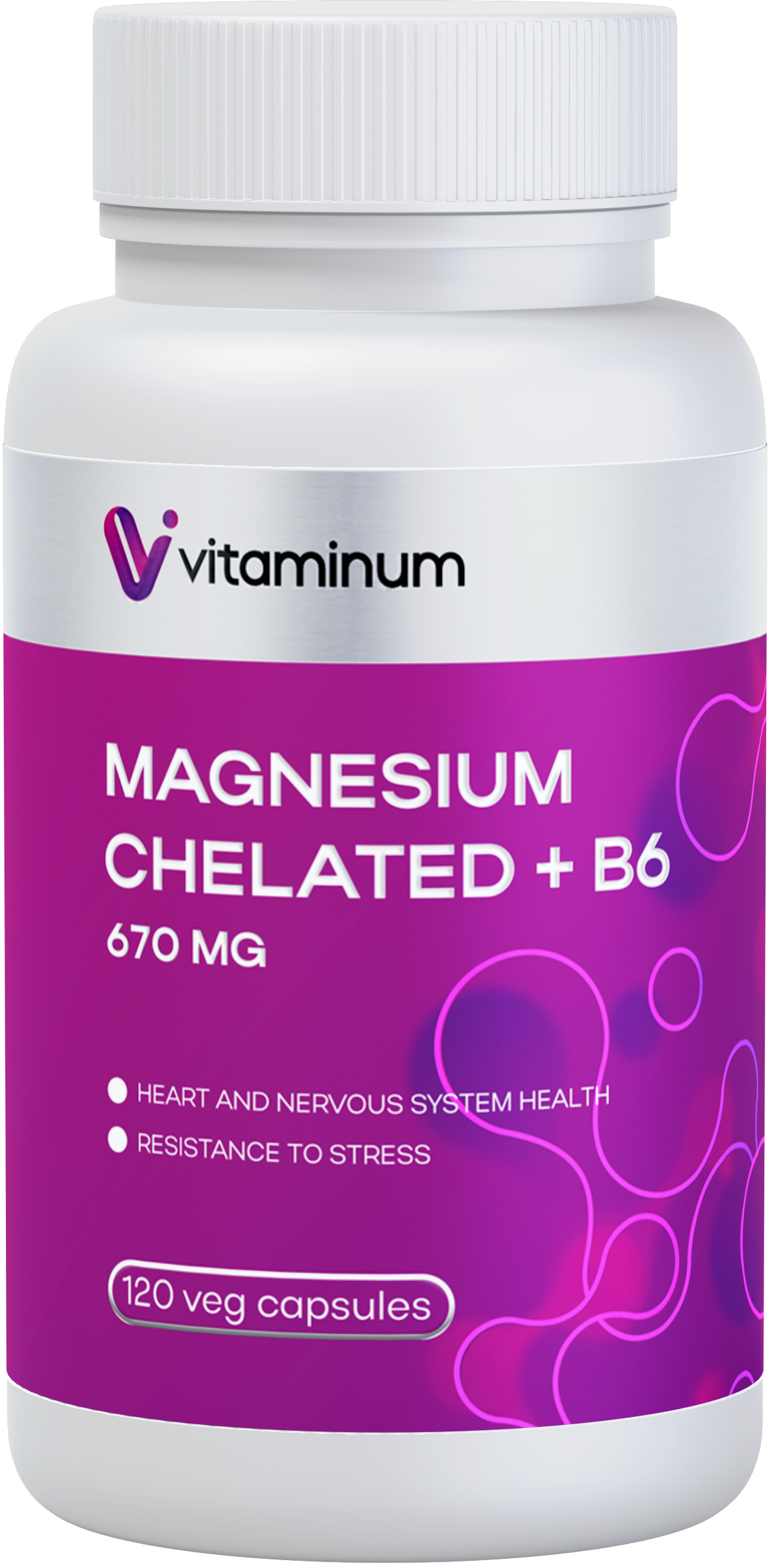  Vitaminum МАГНИЙ ХЕЛАТ + витамин В6 (670 MG) 120 капсул 800 мг  в Сызрани